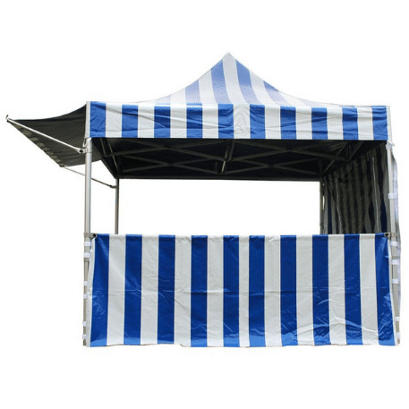 Party Tents Direct Canopies & Gazebos 10' x 10' 50mm Speedy Pop-up Carnival Tent - Blue White Striped by Party Tents 754972372244 7169