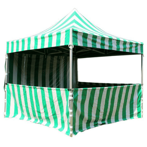 Party Tents Direct Canopies & Gazebos 10' x 10' 50mm Speedy Pop-up Party Tent with Sidewalls, Green and White by Party Tents 754972372251 7170 10' x 10' 50mm Speedy Pop-up Party Sidewalls Green White Party Tents