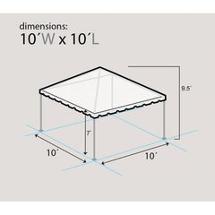 10' x 10' Blue PVC Weekender West Coast Frame Party Tent by Party Tents