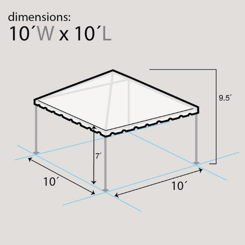 Party Tents Direct Canopies & Gazebos 10' x 10' PVC Weekender West Coast Frame Party Tent - Red by Party Tents 754972365758 5866 10' x 10' PE Weekender West Coast Frame Party Tent White Party Tents