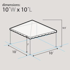 10' x 10' PVC Weekender West Coast Frame Party Tent - Red by Party Tents