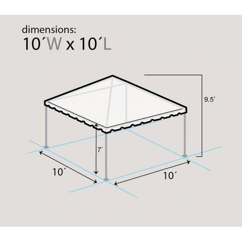 Party Tents Direct Canopies & Gazebos 10' x 10' White PVC Weekender West Coast Frame Party Tent by Party Tents 754972297325 1416-Party Tents 10' x 10' White PVC Weekender West Coast Frame Party Tent Party Tents