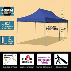 Party Tents Direct Canopies & Gazebos 10' x 20' Blue 40mm Speedy Pop-up Party Tent by Party Tents 754972308403 1155 10' x 20' Blue 40mm Speedy Pop-up Party Tent by Party Tents SKU# 1155