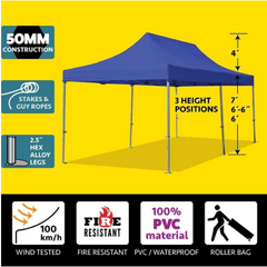 Party Tents Direct Canopies & Gazebos 10' x 20' Blue 50mm Speedy Pop-up Party Tent by Party Tents 754972337632 4580 10' x 20' Blue 50mm Speedy Pop-up Party Tent by Party Tents SKU# 4580