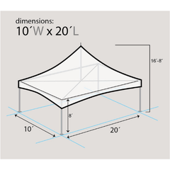 10' x 20' White High Peak Frame Party Tent by Party Tents