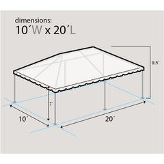 10' x 20' White West Coast Frame Party Tent by Party Tents