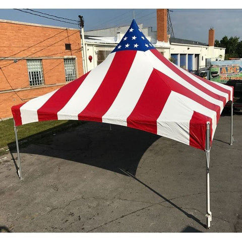 Party Tents Direct Canopies & Gazebos 15' x 15' Red, White and Blue High Peak Frame Party Tent by Party Tents 754972379502 5589 15' x 15' Red, White and Blue High Peak Frame Party Tent Party Tents