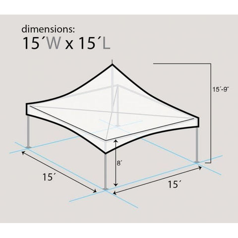 Party Tents Direct Canopies & Gazebos 15' x 15' Red, White and Blue High Peak Frame Party Tent by Party Tents 754972379502 5589 15' x 15' Red, White and Blue High Peak Frame Party Tent Party Tents