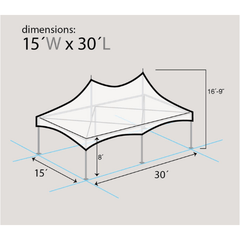 15' x 30' White High Peak Frame Party Tent by Party Tents