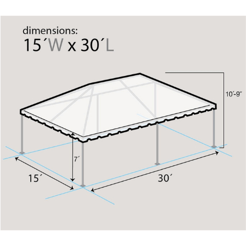 Party Tents Direct Canopies & Gazebos 15' x 30' White West Coast Frame Party Tent by Party Tents 754972307758 4278 15' x 30' White West Coast Frame Party Tent by Party Tents SKU# 4278