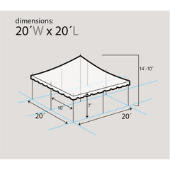 20 x 20 Blue and White Premium Canopy Pole Party Tent by Party Tents