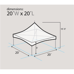 20 x 20 Blue Striped High Peak Frame Party Tent by Party Tents