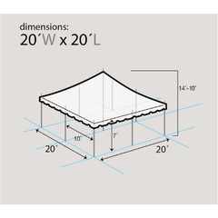 20 x 20 Green and White Premium Canopy Pole Party Tent by Party Tents