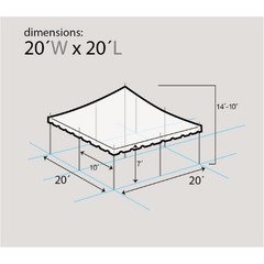 20 x 20 Red and White Premium Canopy Pole Party Tent by Party Tents