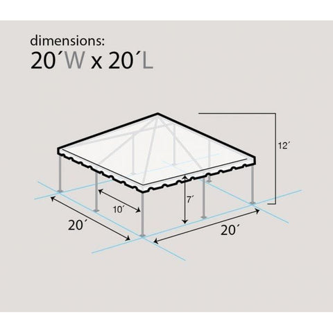 Party Tents Direct Canopies & Gazebos 20' x 20' Red PVC Weekender West Coast Frame Party Tent by Party Tents 754972319720 1674-Party Tents