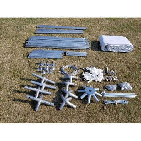 Party Tents Direct Canopies & Gazebos 20' x 20' Red PVC Weekender West Coast Frame Party Tent by Party Tents 754972319720 1674-Party Tents
