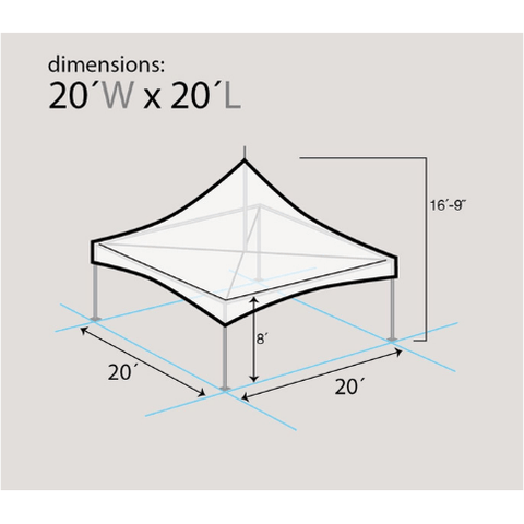 Party Tents Direct Canopies & Gazebos 20 x 20 Red Striped High Peak Frame Party Tent by Party Tents 754972337748 4208 20 x 20 Red Striped High Peak Frame Party Tent by Party Tents SKU 4208
