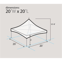 20 x 20 Red Striped High Peak Frame Party Tent by Party Tents