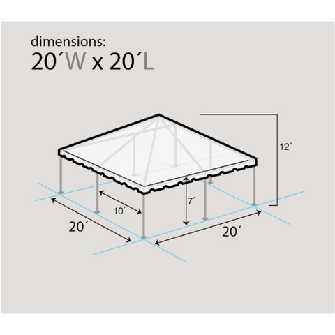 Party Tents Direct Canopies & Gazebos 20' x 20' Red, White, and Blue West Coast Frame Party Tent by Party Tents 754972357722 3982 20' x 20' Red, White, and Blue West Coast Frame Party Tent Party Tents