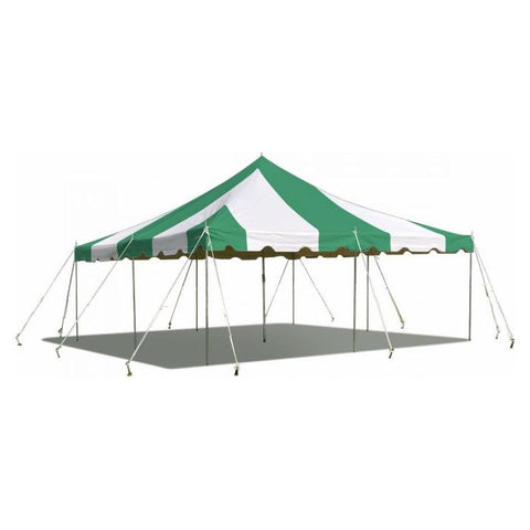 Party Tents Direct Canopies & Gazebos 20' x 20' Weekender Standard Canopy Pole Tent - Green & White by Party Tents 754972316378 645-Party Tents 20' x 20' Weekender Standard Canopy Pole Tent Green White Party Tents