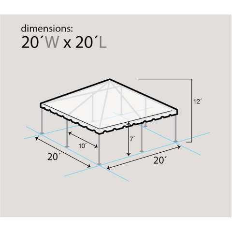 Party Tents Direct Canopies & Gazebos 20' x 20' West Coast Frame Tent, Premium Frame Translucent Top by Party Tents 754972369831 7662 20' x 20' West Coast Frame Tent, Premium Frame Translucent Top 7662
