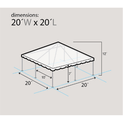 20' x 20' West Coast Frame Tent, Premium Frame Translucent Top by Party Tents