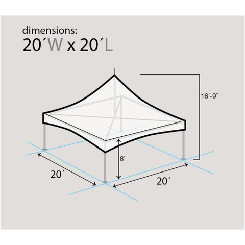 Party Tents Direct Canopies & Gazebos 20 x 20 White High Peak Frame Party Tent by Party Tents 754972358385 4197 20 x 20 White High Peak Frame Party Tent by Party Tents SKU# 4197