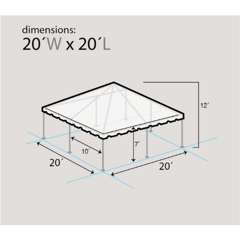 Party Tents Direct Canopies & Gazebos 20' x 20' Yellow and White West Coast Frame Party Tent by Party Tents 754972307826 3981