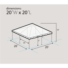 20' x 20' Yellow and White West Coast Frame Party Tent by Party Tents