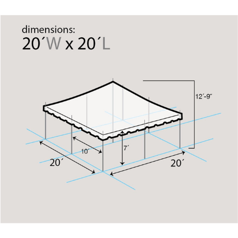 Party Tents Direct Canopies & Gazebos 20' x 20' Yellow & White Weekender Standard Canopy Pole Tent by Party Tents 754972316392 3926 20' x 20' Yellow & White Weekender Standard Canopy Pole Tent SKU# 3926
