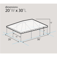 20' x 30' Blue and White West Coast Frame Party Tent by Party Tents