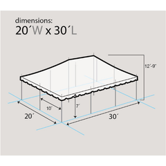20' x 30' Blue Weekender Standard Canopy Pole Tent by Party Tents