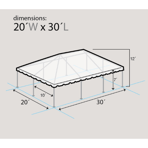 Party Tents Direct Canopies & Gazebos 20' x 30' Red and White West Coast Frame Party Tent by Party Tents 754972307857 4188