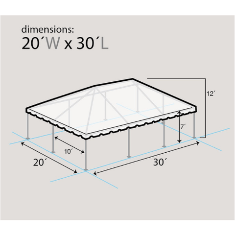 Party Tents Direct Canopies & Gazebos 20' x 30' West Coast Frame Tent, Premium Frame Translucent Top by Party Tents 754972369848 7663 20' x 30' West Coast Frame Tent, Premium Frame Translucent Top 7663