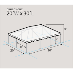 20' x 30' West Coast Frame Tent, Premium Frame Translucent Top by Party Tents