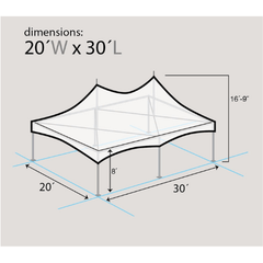 20' x 30' White High Peak Frame Party Tent by Party Tents