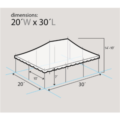 20' x 30' White Premium Canopy Pole Party Tent by Party Tents