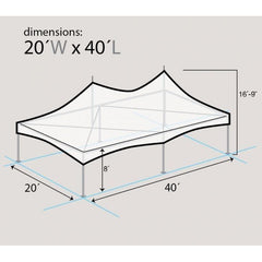 20' x 40' Custom High Peak Frame Party Tent by Party Tents
