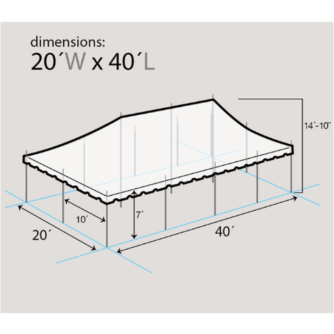 Party Tents Direct Canopies & Gazebos 20' x 40' Green and White Premium Canopy Pole Party Tent by Party Tents 754972307437 3705 20' x 40' Green & White Premium Canopy Pole Party Tent by Party Tents