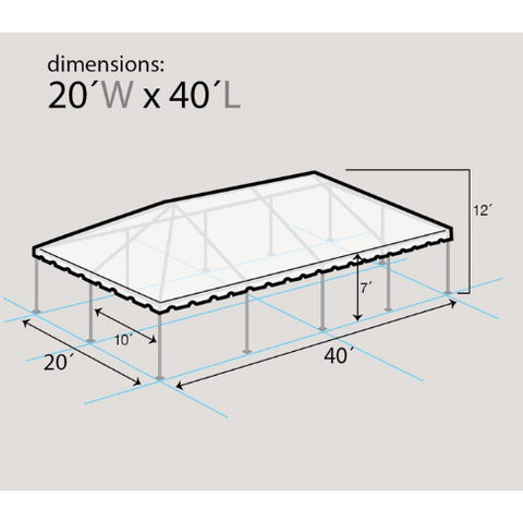 Party Tents Direct Canopies & Gazebos 20' x 40' Green and White West Coast Frame Party Tent by Party Tents 754972307888 4192