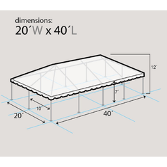 20' x 40' Green and White West Coast Frame Party Tent by Party Tents