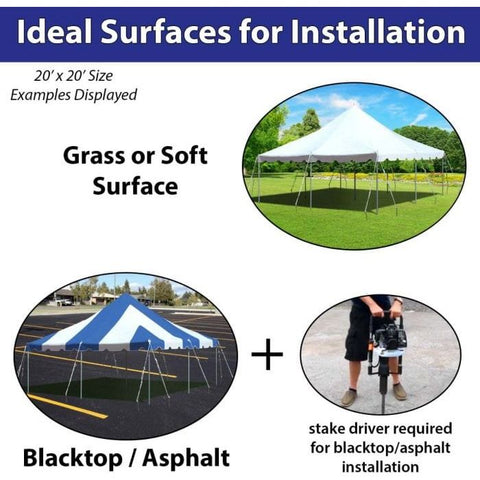 Party Tents Direct Canopies & Gazebos 20' x 40' Green Weekender Standard Canopy Pole Tent by Party Tents 754972357081 680-Party Tents