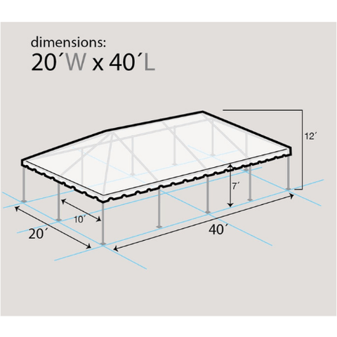 Party Tents Direct Canopies & Gazebos 20' x 40' West Coast Frame Tent, Premium Frame Translucent Top by Party Tents 754972373463 7664 20' x 40' West Coast Frame Tent, Premium Frame Translucent Top 7664
