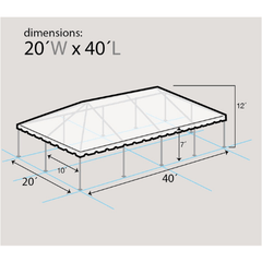 20' x 40' West Coast Frame Tent, Premium Frame Translucent Top by Party Tents
