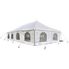 Party Tents Direct Canopies & Gazebos 20' x 40' White Economy Pole Canopy Tent with Sidewalls by Party Tents 754972377065 8081