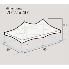 20' x 40' White High Peak Frame Party Tent by Party Tents