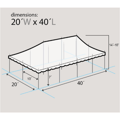 20' x 40' White Premium Canopy Pole Party Tent by Party Tents