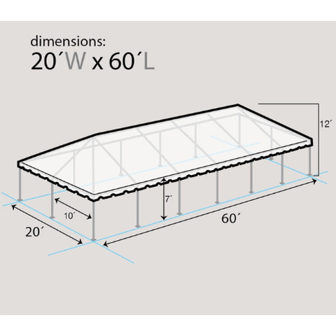 Party Tents Direct Canopies & Gazebos 20' x 60' West Coast Frame Party Tent - White by Party Tents 754972307925 4195 20' x 60' West Coast Frame Party Tent - White by Party Tents SKU# 4195