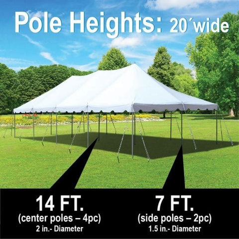 Party Tents Direct Canopies & Gazebos 20' x 60' White Premium Pole Tent by Party Tents 754972378901 5610