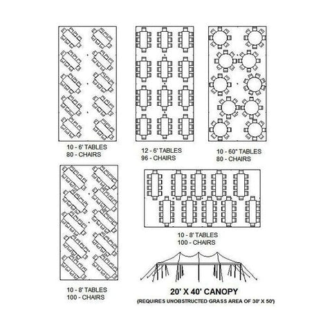 Party Tents Direct Canopies & Gazebos 20' x 60' White Premium Pole Tent by Party Tents 754972378901 5610